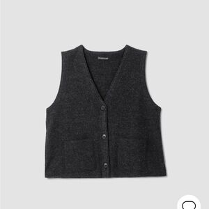Black Boiled Wool Vest Eileen Fisher